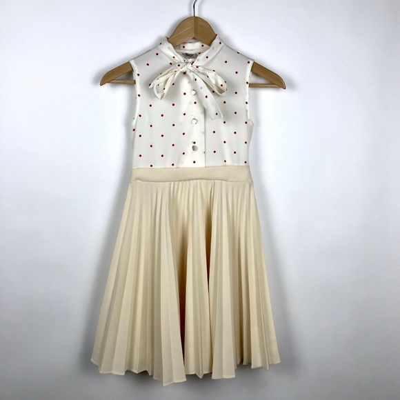 VTG 1960s Girls Benco Togs Polka Dot Pleated Dress - Picture 2 of 6